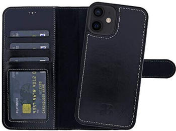 Burkley 2in1 Leder Handytasche für iPhone 13 Handyhülle mit herausnehmbarem Back Cover, 360° Schutz