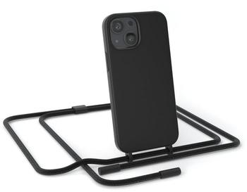 Eazy Case Handykette Silikon Premium kompatibel mit iPhone 13 Mini Handyhülle mit Umhängeband, Handykordel mit Schutzhülle, Silikonhülle, Hülle mit Band, Kette für Smartphone, Schwarz