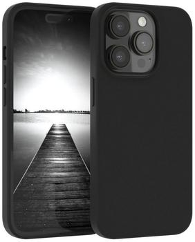 Eazy Case Premium Silikon Handyhülle kompatibel mit iPhone 14 Pro, Slimcover mit Kameraschutz und Innenfutter, Silikonhülle, Schutzhülle, Bumper, Handy Case, Hülle, Softcase, Schwarz