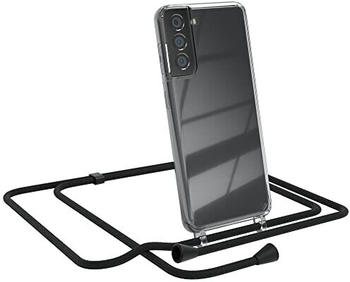 Eazy Case Handykette kompatibel mit Samsung Galaxy S21 5G Handyhülle mit Umhängeband, Handykordel mit Schutzhülle, Silikonhülle, Hülle mit Band, Kette mit Hülle, Schwarz - Clips Schwarz