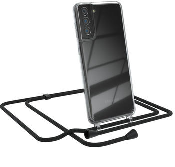 Eazy Case Handykette kompatibel mit Samsung Galaxy S21 Plus 5G Handyhülle mit Umhängeband, Handykordel mit Schutzhülle, Silikonhülle, Hülle mit Band, Kette mit Hülle, Schwarz - Clips Schwarz