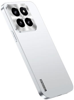 Wigento 97795 Für Xiaomi 14 Feinmattes Metall Design Handy Schutz Hülle Silber