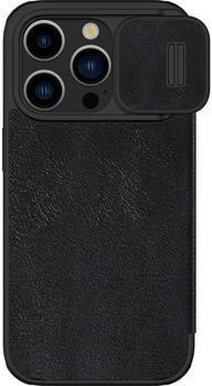 Nillkin Schutzhülle mit Klappe und Kameraschutz Qin Pro für iPhone 15 Pro Max, Schwarz