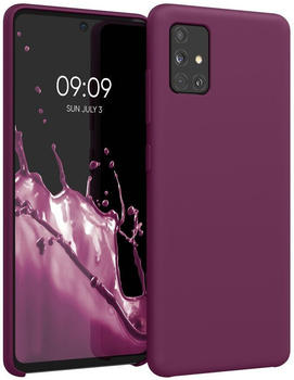 kwmobile Hülle kompatibel mit Samsung Galaxy A51 Hülle - Silikon Handy Case - Handyhülle weiche Oberfläche - kabelloses Laden - Bordeaux Violett