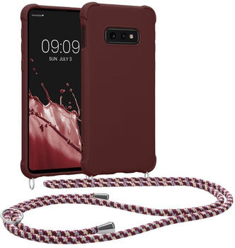 kwmobile Necklace Case kompatibel mit Samsung Galaxy S10e Hülle - Cover mit Kordel zum Umhängen - Silikon Schutzhülle Bordeaux Violett
