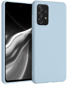 kwmobile Hülle kompatibel mit Samsung Galaxy A72 Hülle - weiches TPU Silikon Case - Cover geeignet für kabelloses Laden - Hellblau matt