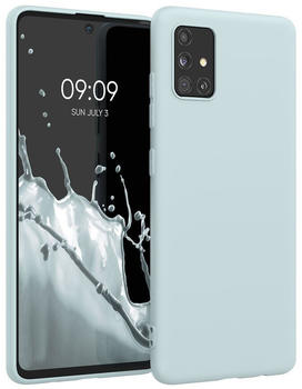 kwmobile Hülle kompatibel mit Samsung Galaxy A51 Hülle - weiches TPU Silikon Case - Cover geeignet für kabelloses Laden - Cool Mint