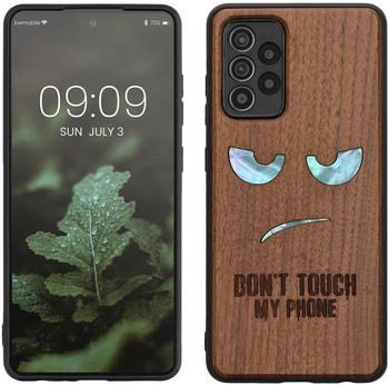 kwmobile Hülle kompatibel mit Samsung Galaxy A52 / A52 5G / A52s 5G Hülle - Holz Case - Handy Cover - TPU Handyhülle in Dunkelbraun Perlmut Nicht Anfassen