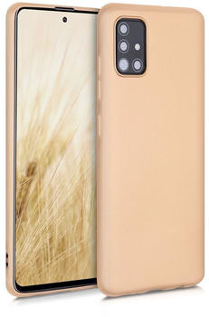 kwmobile Case kompatibel mit Samsung Galaxy A51 Hülle - Schutzhülle aus Silikon metallisch schimmernd - Handyhülle Metallic Gold