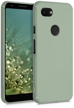 kwmobile Hülle kompatibel mit Google Pixel 3a Hülle - weiches TPU Silikon Case - Cover geeignet für kabelloses Laden - Graugrün