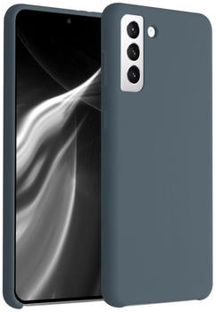 kwmobile H&uuml;lle kompatibel mit Samsung Galaxy S21 Plus H&uuml;lle - Silikon Handy Case - Handyh&uuml;lle weiche Oberfl&auml;che - kabelloses Laden - Dunkler Schiefer