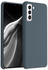 kwmobile Hülle kompatibel mit Samsung Galaxy S21 Plus Hülle - Silikon Handy Case - Handyhülle weiche Oberfläche - kabelloses Laden - Dunkler Schiefer