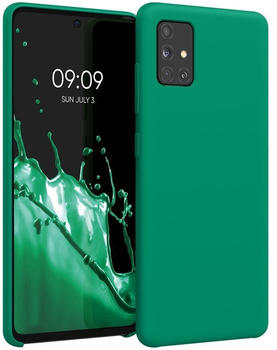 kwmobile Hülle kompatibel mit Samsung Galaxy A51 Hülle - Silikon Handy Case - Handyhülle weiche Oberfläche - kabelloses Laden - Smaragdgrün