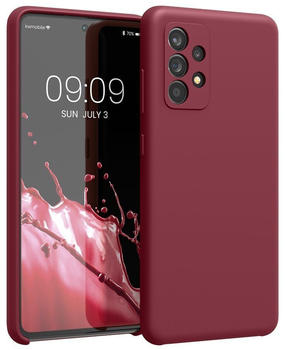 kwmobile Hülle kompatibel mit Samsung Galaxy A52 / A52 5G / A52s 5G Hülle - Silikon Handy Case - Handyhülle weiche Oberfläche - kabelloses Laden - Rhabarber Rot