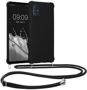 kwmobile Necklace Case kompatibel mit Samsung Galaxy A71 Hülle - Cover mit Kordel zum Umhängen - Silikon Schutzhülle Schwarz