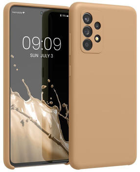 kwmobile Hülle kompatibel mit Samsung Galaxy A52 / A52 5G / A52s 5G Hülle - Silikon Handy Case - Handyhülle weiche Oberfläche - kabelloses Laden - Cappuccino