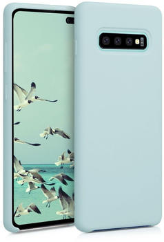 kwmobile Hülle kompatibel mit Samsung Galaxy S10 Plus / S10+ Hülle - Silikon Handy Case - Handyhülle weiche Oberfläche - kabelloses Laden - Cool Mint