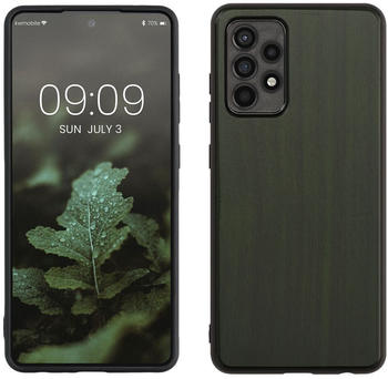 kwmobile Hülle kompatibel mit Samsung Galaxy A52 / A52 5G / A52s 5G Hülle - Holz Case - stoßfestes Handy Cover - TPU Handyhülle in Dunkelgrün