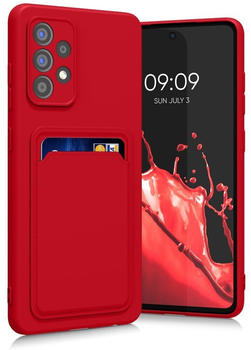 kwmobile Handyhülle kompatibel mit Samsung Galaxy A52 / A52 5G / A52s 5G Hülle - Handy Cover mit Fach für Karten - in Rot