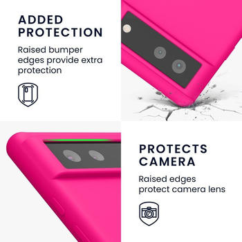 kwmobile Hülle kompatibel mit Google Pixel 6 Hülle - Silikon Handy Case - Handyhülle weiche Oberfläche - kabelloses Laden - Neon Pink