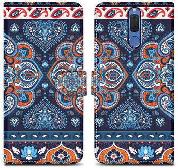 Cadorabo Schutzhülle für Huawei MATE 10 LITE Hülle Design Blau Handyhülle Schutzhülle Etui Magnetisch Case Cover