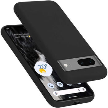 Cadorabo Hülle für Google PIXEL 7 in LIQUID SCHWARZ Schutzhülle aus flexiblem TPU Silikon Back Case Cover Etui Handy Hülle