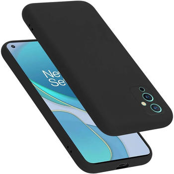 Cadorabo Hülle für OnePlus 9 in LIQUID SCHWARZ Schutzhülle aus flexiblem TPU Silikon Back Case Cover Etui Handy Hülle