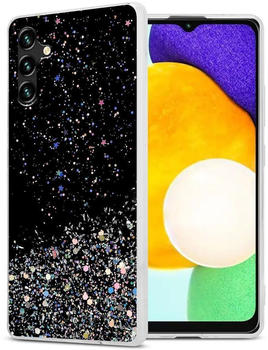 Cadorabo Hülle für Samsung Galaxy A13 5G Schutz Hülle in Schwarz Handyhülle TPU Etui Glitter Cover Case Glitzer