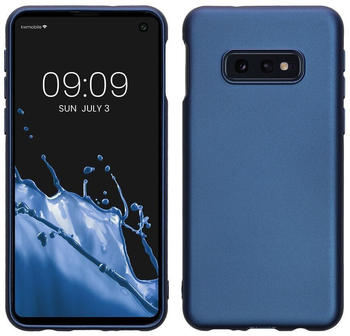 kwmobile Case kompatibel mit Samsung Galaxy S10e Hülle - Schutzhülle aus Silikon metallisch schimmernd - Handyhülle Metallic Blau