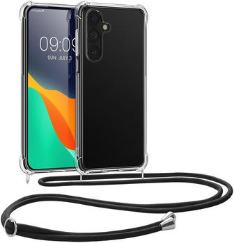 kwmobile Necklace Case kompatibel mit Samsung Galaxy S24 Plus Hülle - Silikon Cover mit Handykette - Band Handyhülle Schwarz Transparent