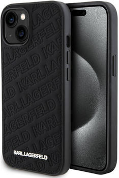 Karl Lagerfeld PU Quilted Pattern Back Cover für iPhone 15 Schwarz