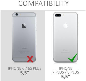 kwmobile Hülle kompatibel mit Apple iPhone 7 Plus / 8 Plus - gummiert - in Graugrün