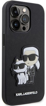 Karl Lagerfeld PU Saffiano Karl and Choupette NFT Back Cover für iPhone 14 Pro Max Black