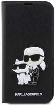 Karl Lagerfeld PU Saffiano Karl and Choupette NFT Book Case für iPhone 14 Black