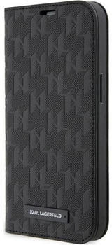 Karl Lagerfeld Saffiano Monogram Book Case für iPhone 14 Pro Black