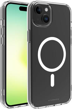 Vivanco Mag Steady Anti Shock Cover, Magnetic Wireless Charging Support für iPhone 15 Plus Transparent