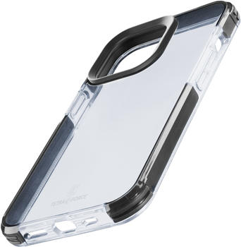 Cellular Line Tetra Force Strong Guard Cover für Apple iPhone 15 Pro (Schwarz, Transparent)