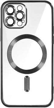 Avizar MagSafe Silikonhülle Apple iPhone 12 Pro Kameraschutz Chrom Umradung Schwarz