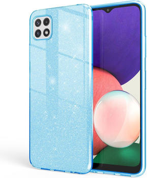 NALIA Glitzer Handyhülle (Galaxy A22 5G), Smartphone Hülle, Blau