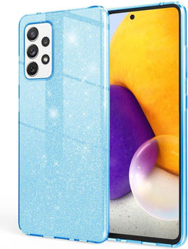 NALIA Glitzer Handyhülle (Galaxy A72), Smartphone Hülle, Blau