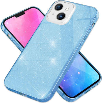 NALIA Glitzer Hülle (iPhone 14), Smartphone Hülle, Blau