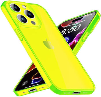 NALIA Klar Transparente Neon Silikon Hülle (iPhone 14 Pro), Smartphone Hülle, Gelb