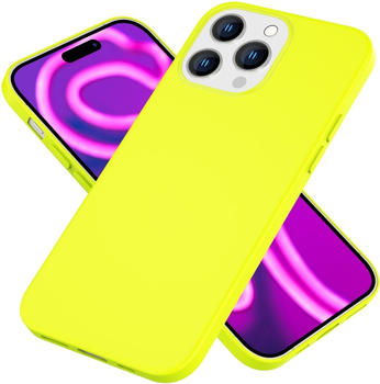 NALIA Neon Silikon Hülle (iPhone 15 Pro Max), Smartphone Hülle, Gelb