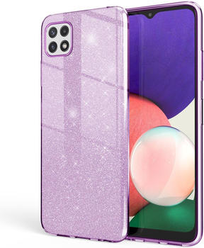 NALIA Glitzer Handyhülle (Galaxy A22 5G), Smartphone Hülle, Violett