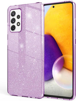 NALIA Glitzer Handyhülle (Galaxy A72), Smartphone Hülle, Violett