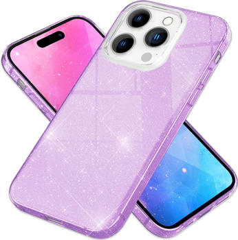 NALIA Glitzer Hülle (iPhone 14 Pro Max), Smartphone Hülle, Violett