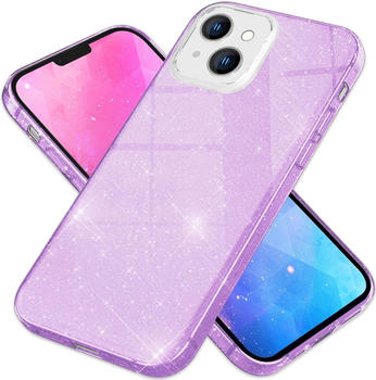 NALIA Glitzer Hülle (iPhone 14), Smartphone Hülle, Violett