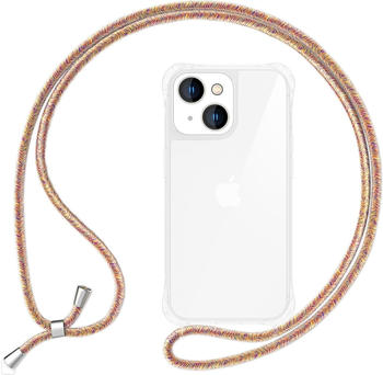 NALIA Hülle mit Kette (iPhone 14 Plus), Smartphone Hülle, Mehrfarbig