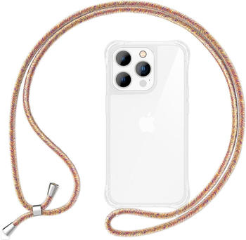 NALIA Hülle mit Kette (iPhone 14 Pro), Smartphone Hülle, Mehrfarbig