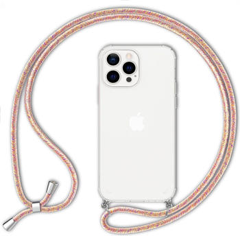 NALIA Klare Hülle mit Kette zum Umhängen (iPhone 13 Pro), Smartphone Hülle, Mehrfarbig
